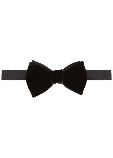 Black Velvet and Satin Bow Tie