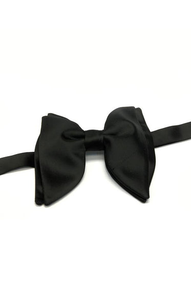 Black Satin Butterfly Bow Tie
