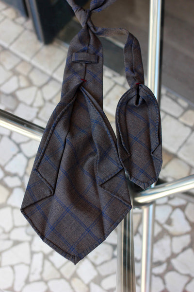 Brown Check 7-Fold Tie