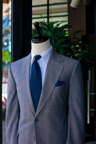 Blue Check 7-Fold Tie