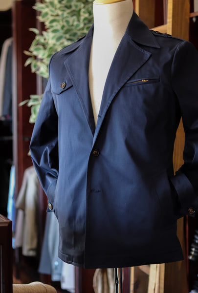 Navy Zip & Button Jacket