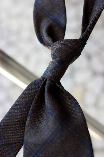Brown Check 7-Fold Tie