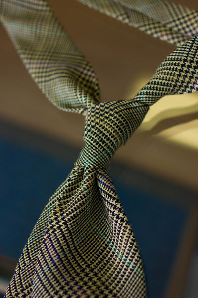 Light Green Check 7-Fold Tie